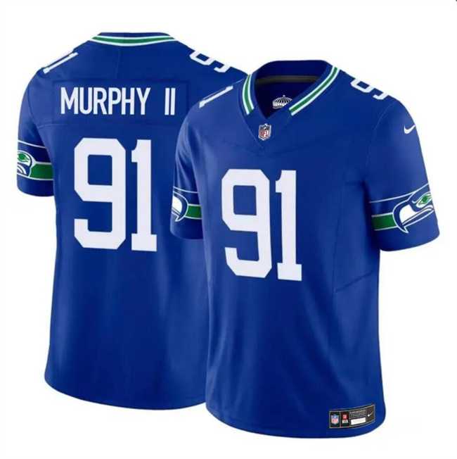 Men's Seattle Seahawks #91 Byron Murphy II Royal 2024 Draft F.U.S.E Throwback Vapor Limited Stitched Jersey,We sell and wholesale Men's Seattle Seahawks #91 Byron Murphy II Royal 2024 Draft F.U.S.E Throwback Vapor Limited Stitched Jersey on line form chian!